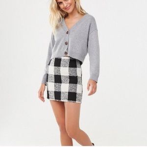 Forever 21 Tweed Buffalo Plaid Mini Skirt
